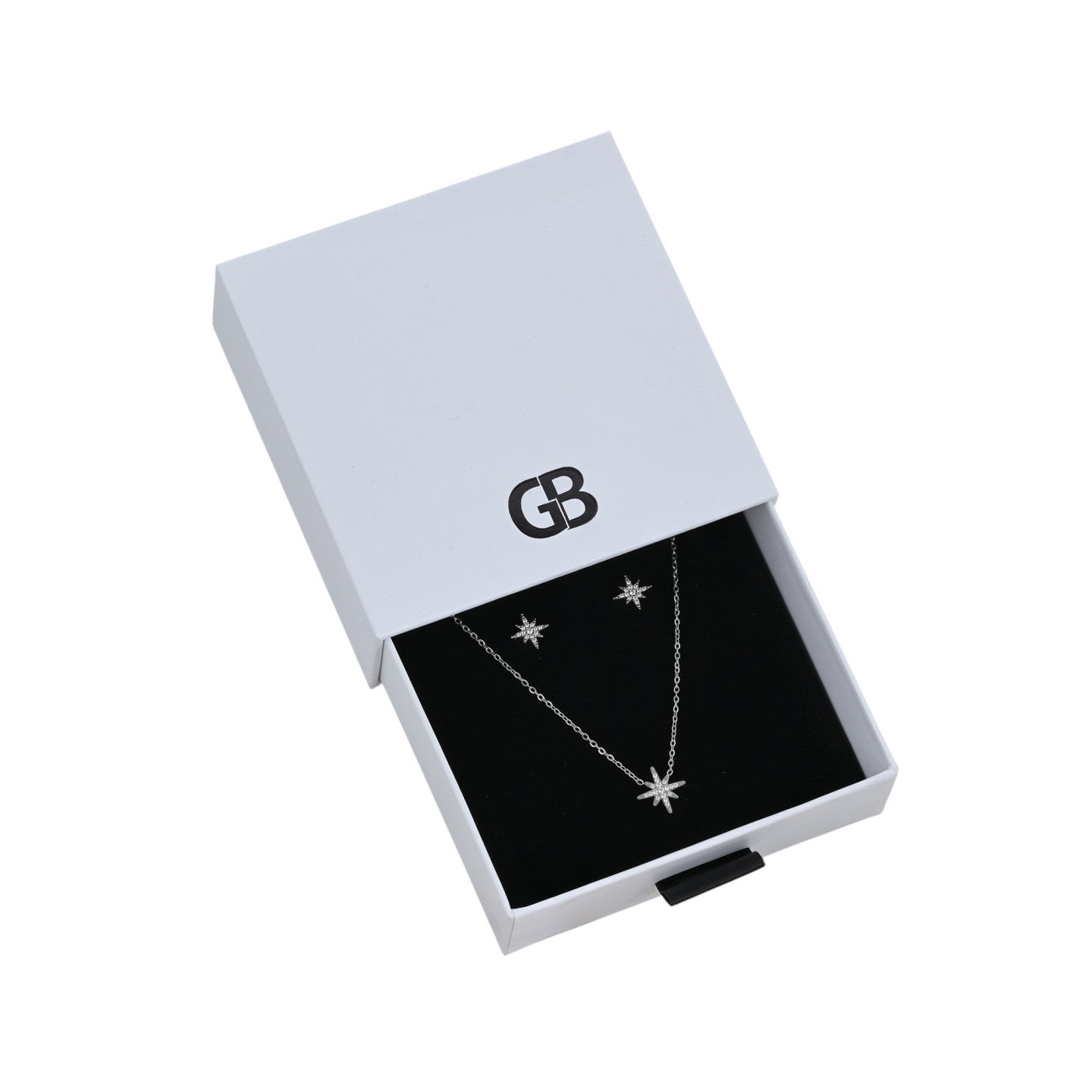 Ensemble Collier, Boucle d'oreille Étoile Guide en Acier