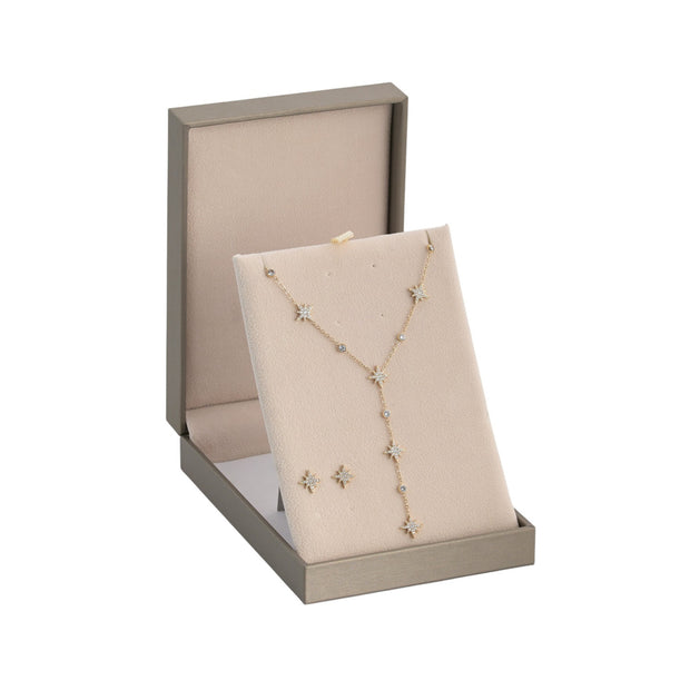 Ensemble Collier, Boucle d'oreille Étoiles et Zircons