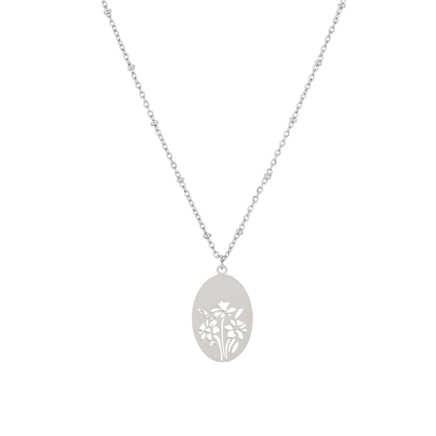 Collier lisse avec fleurs
