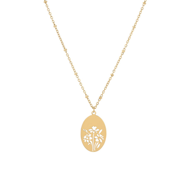 Collier lisse avec fleurs