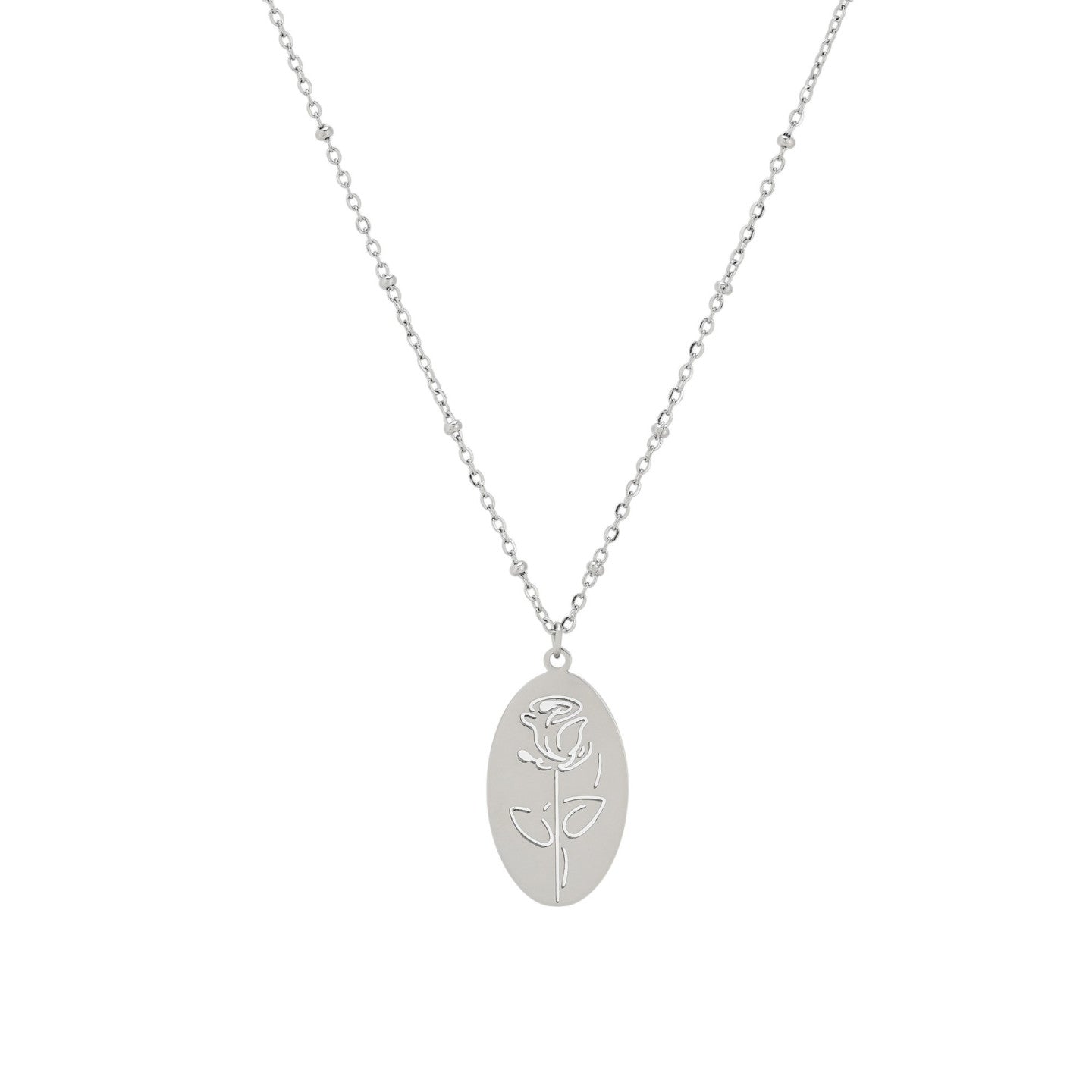 Collier lisse avec rose