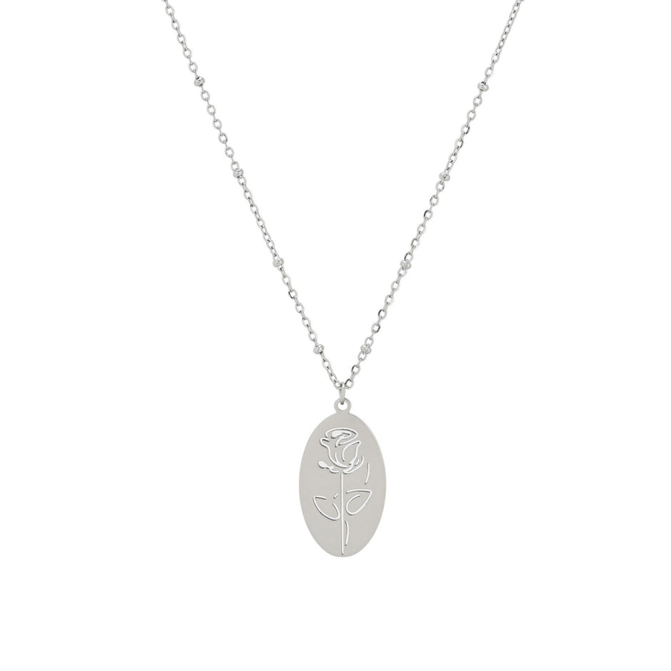 Collier lisse avec rose