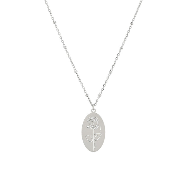 Collier lisse avec rose