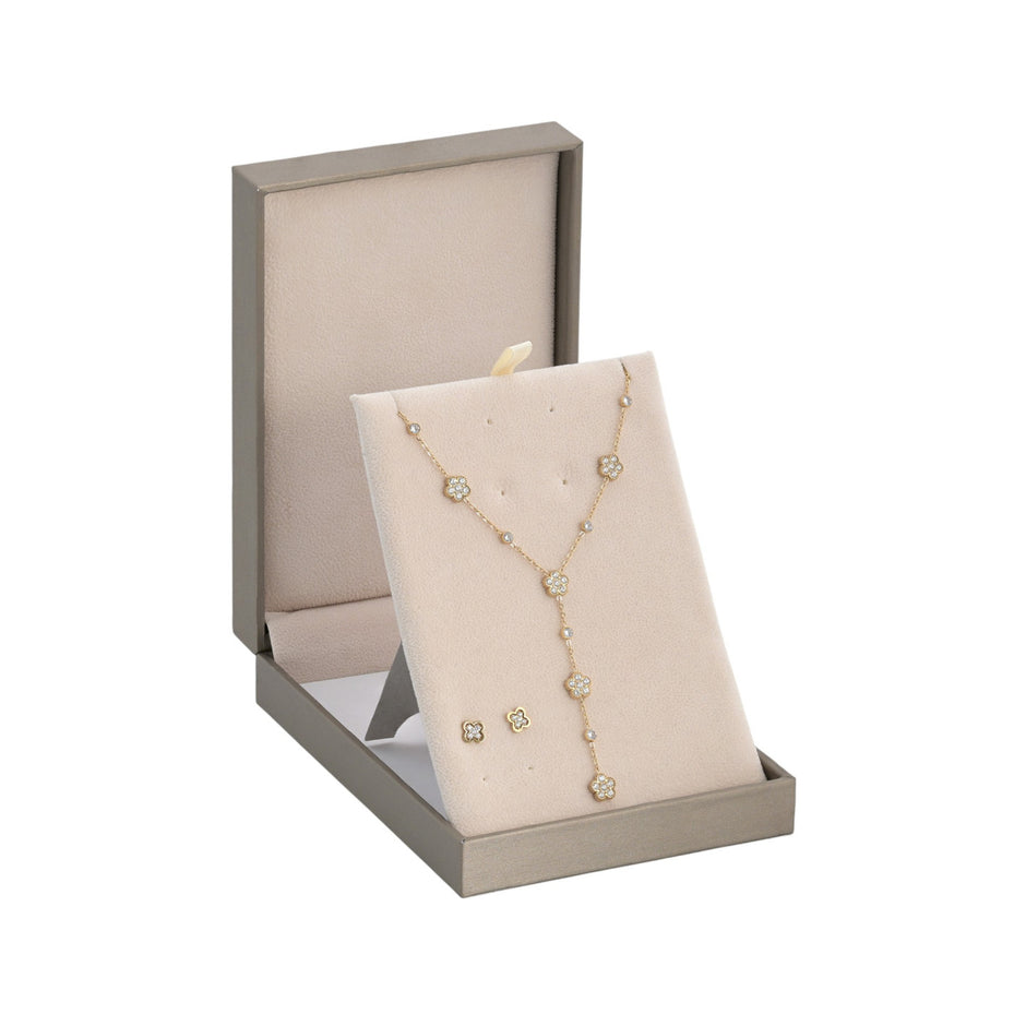 Ensemble Collier, Boucle d'oreille Margaridas et Zircons