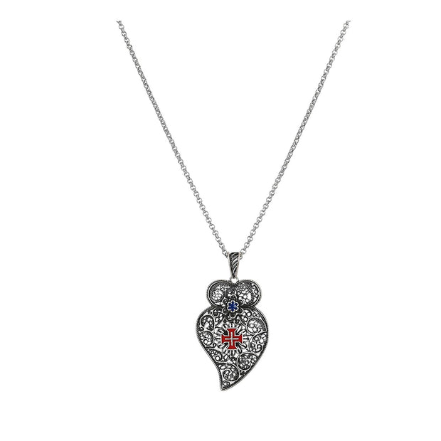 Collier cœur argenté M