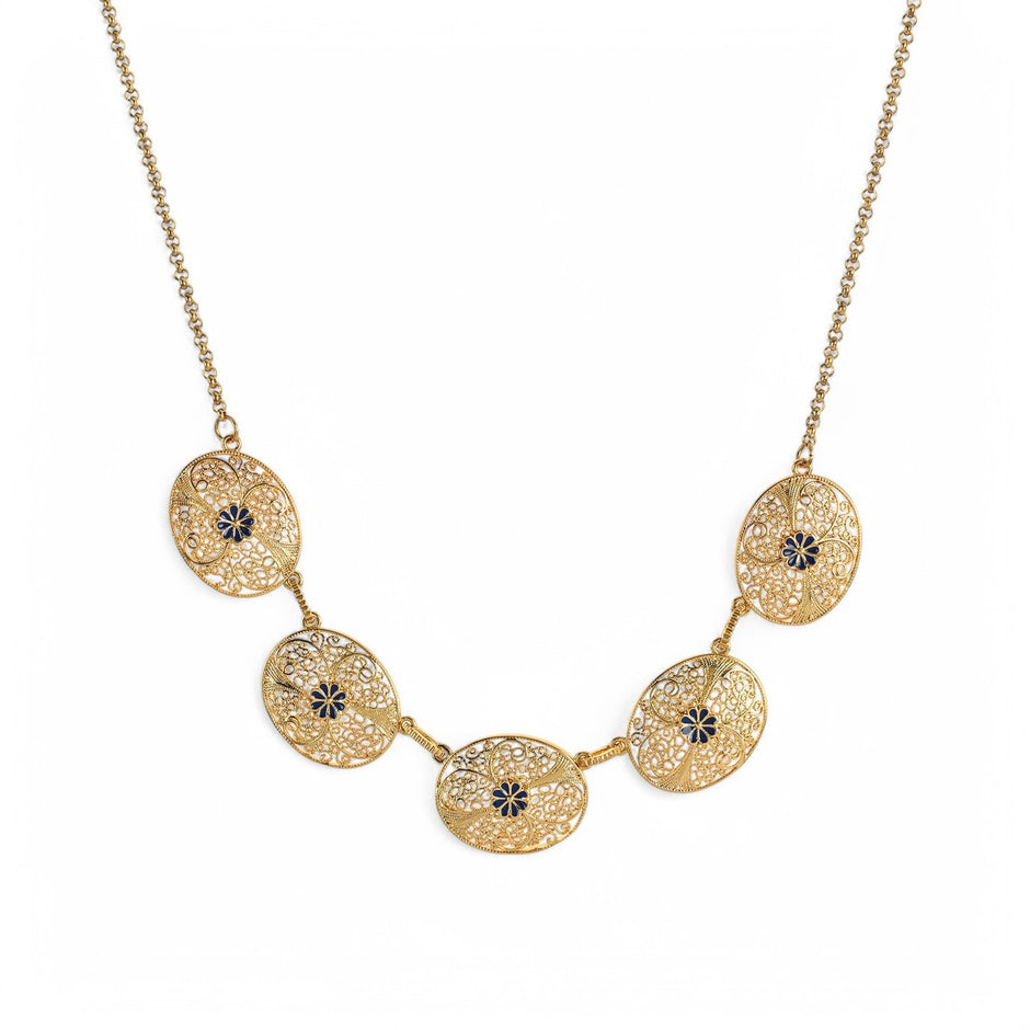 Collier Portugal avec fleur bleue