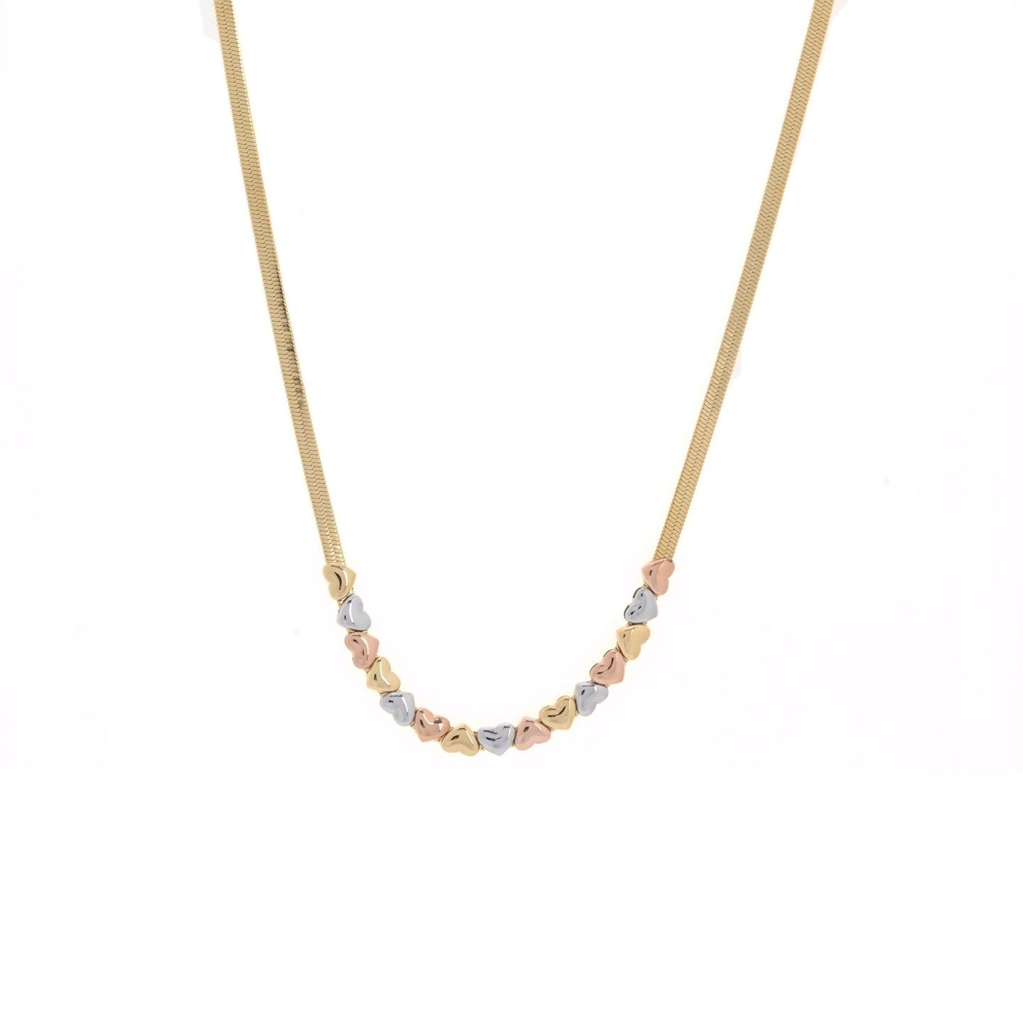 Collier avec cœurs en acier