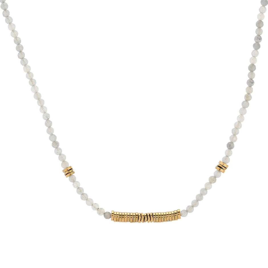 Collier court en acier pierres natural