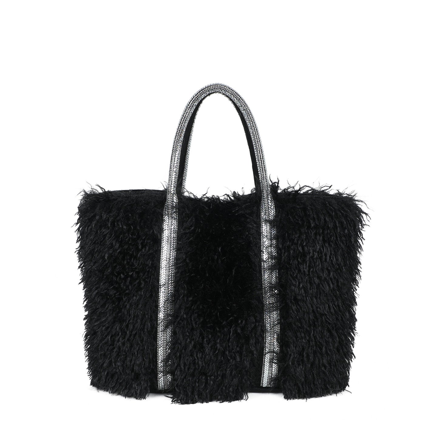 Sac shopper avec fourrure et paillettes