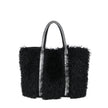Sac shopper avec fourrure et paillettes