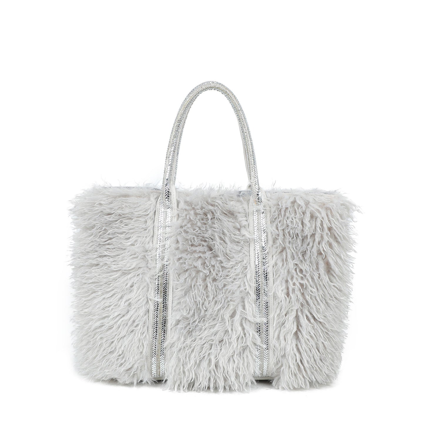 Sac shopper avec fourrure et paillettes