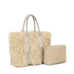 Sac shopper avec fourrure et paillettes