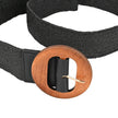 Ceinture en raphia avec boucle ronde bois noir
