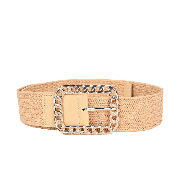 Ceinture en raphia avec boucle entrelacé