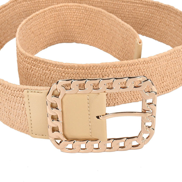 Ceinture en raphia avec boucle entrelacé