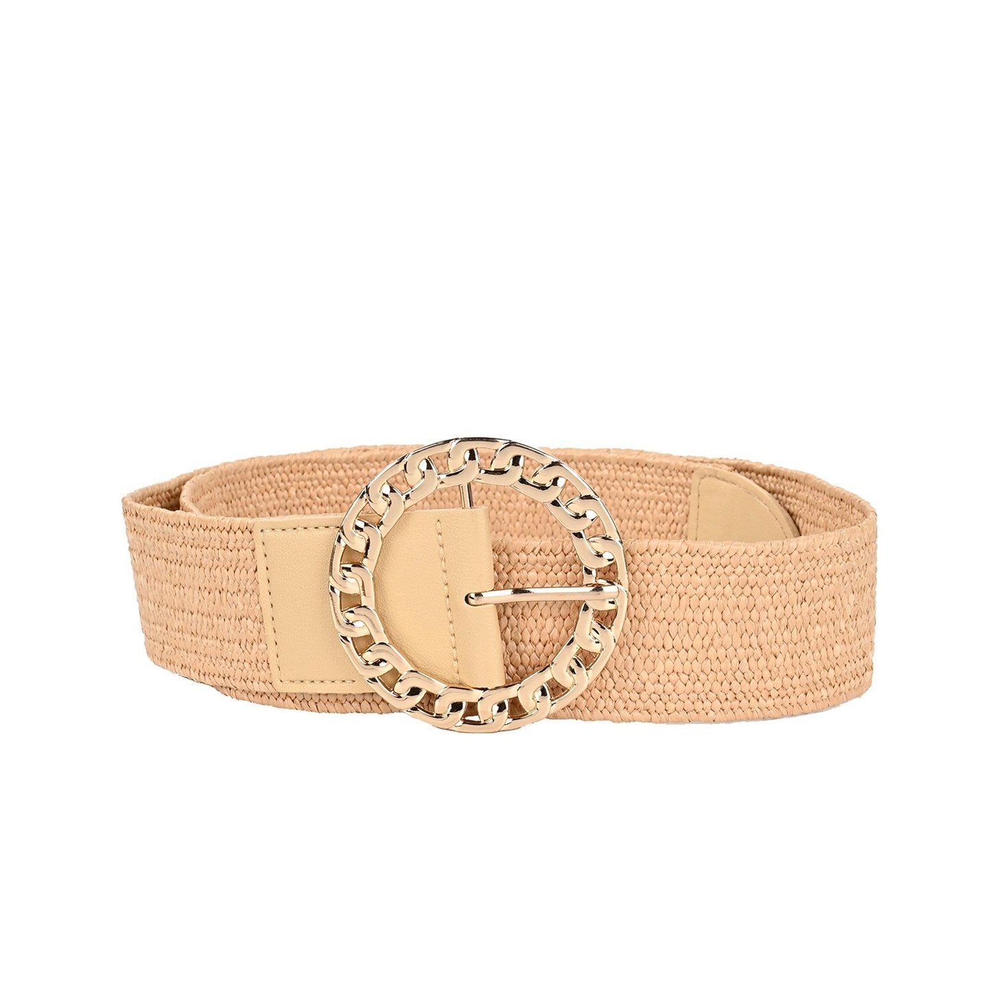Ceinture en raphia avec boucle ronde