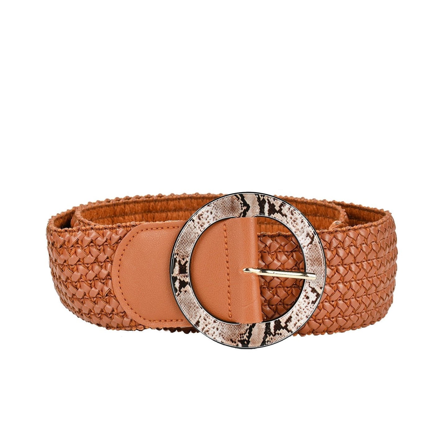 Ceinture en raphia large camel