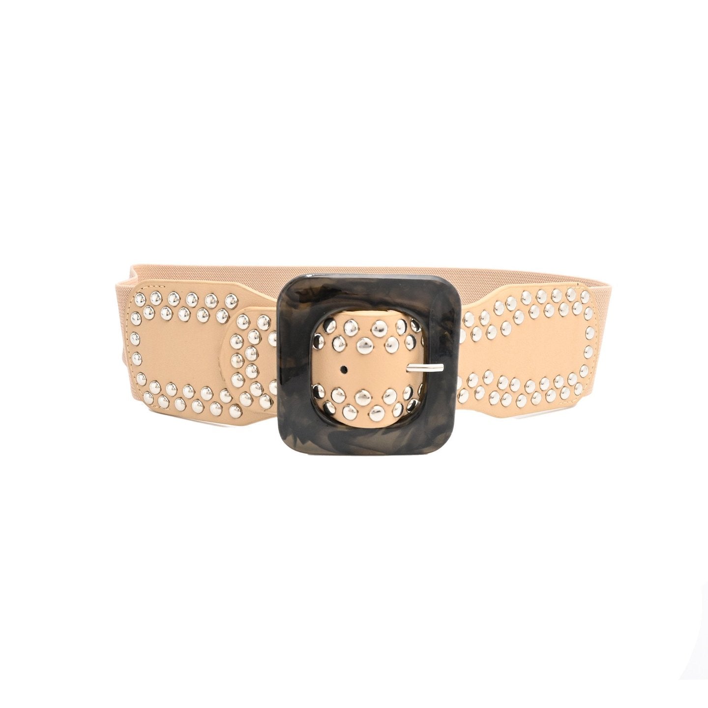 Ceinture large avec punaises argent