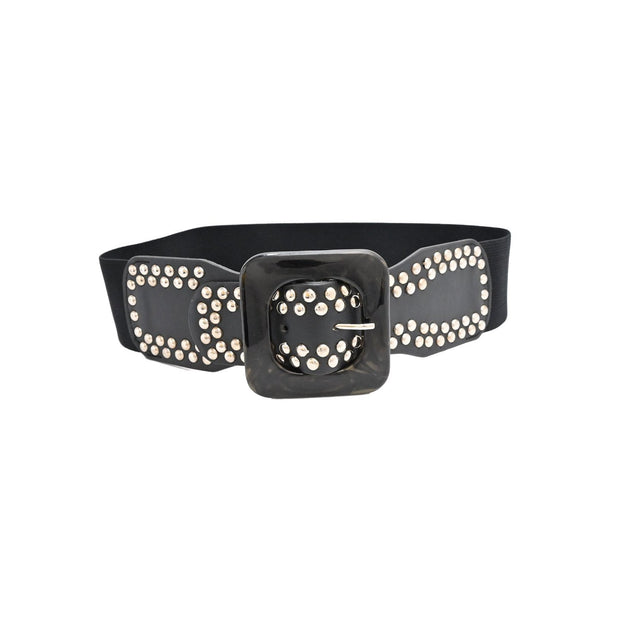 Ceinture large avec punaises argent