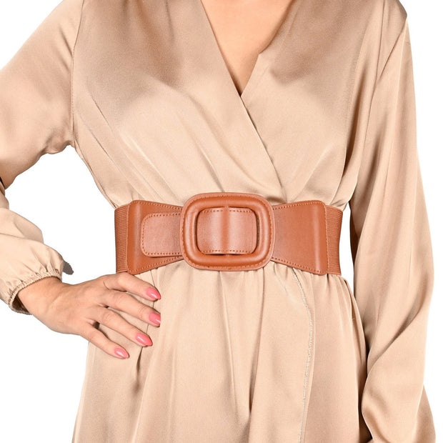 Ceinture large avec boucle rectangulaire