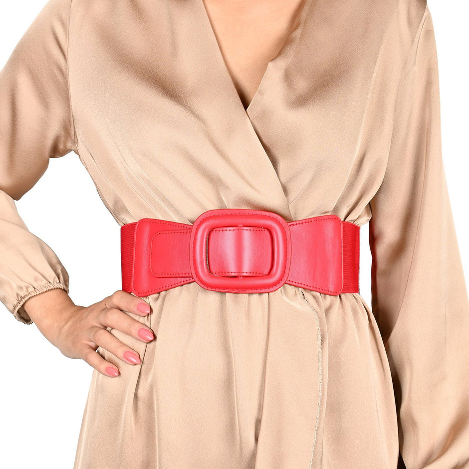 Ceinture large avec boucle rectangulaire