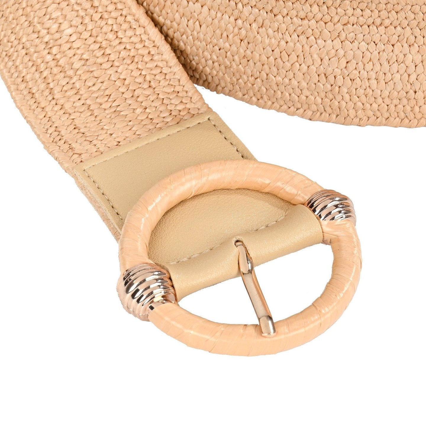 Ceinture en raphia avec détail doré
