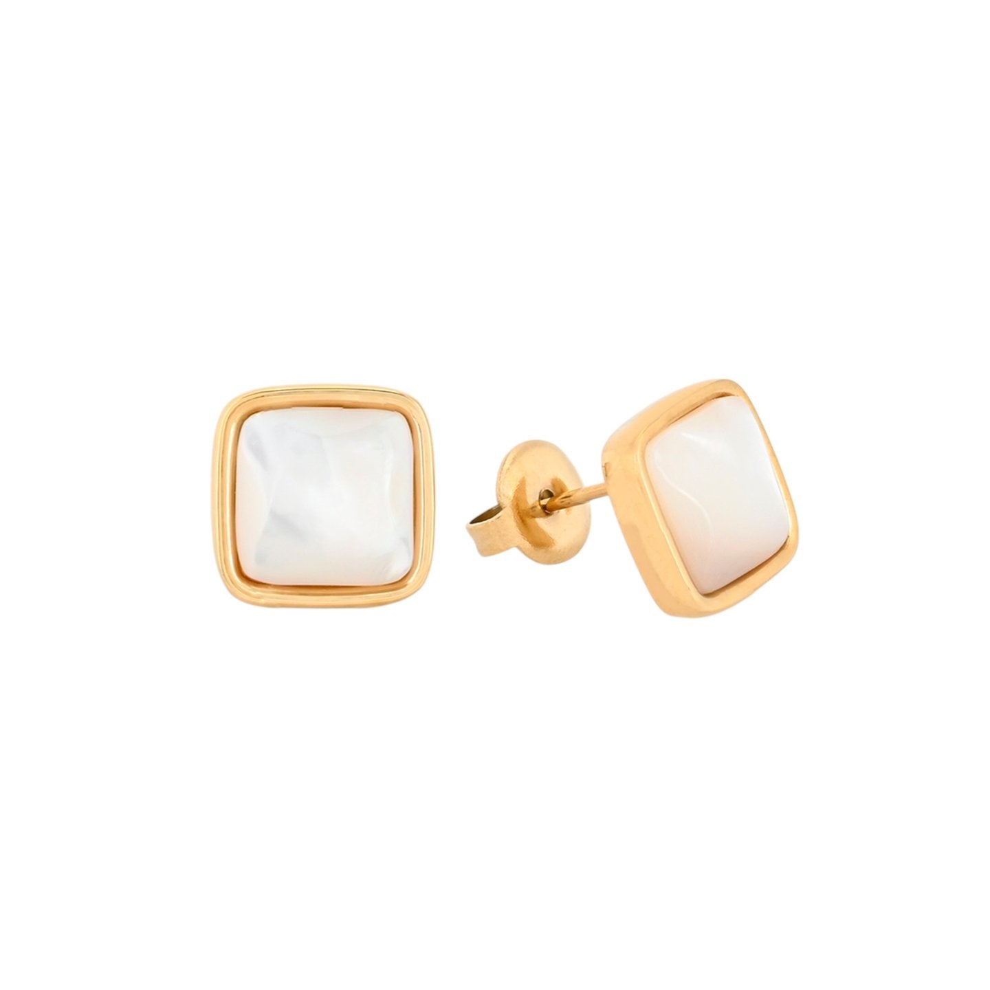 Boucles d’oreilles carrées en nacre Alba
