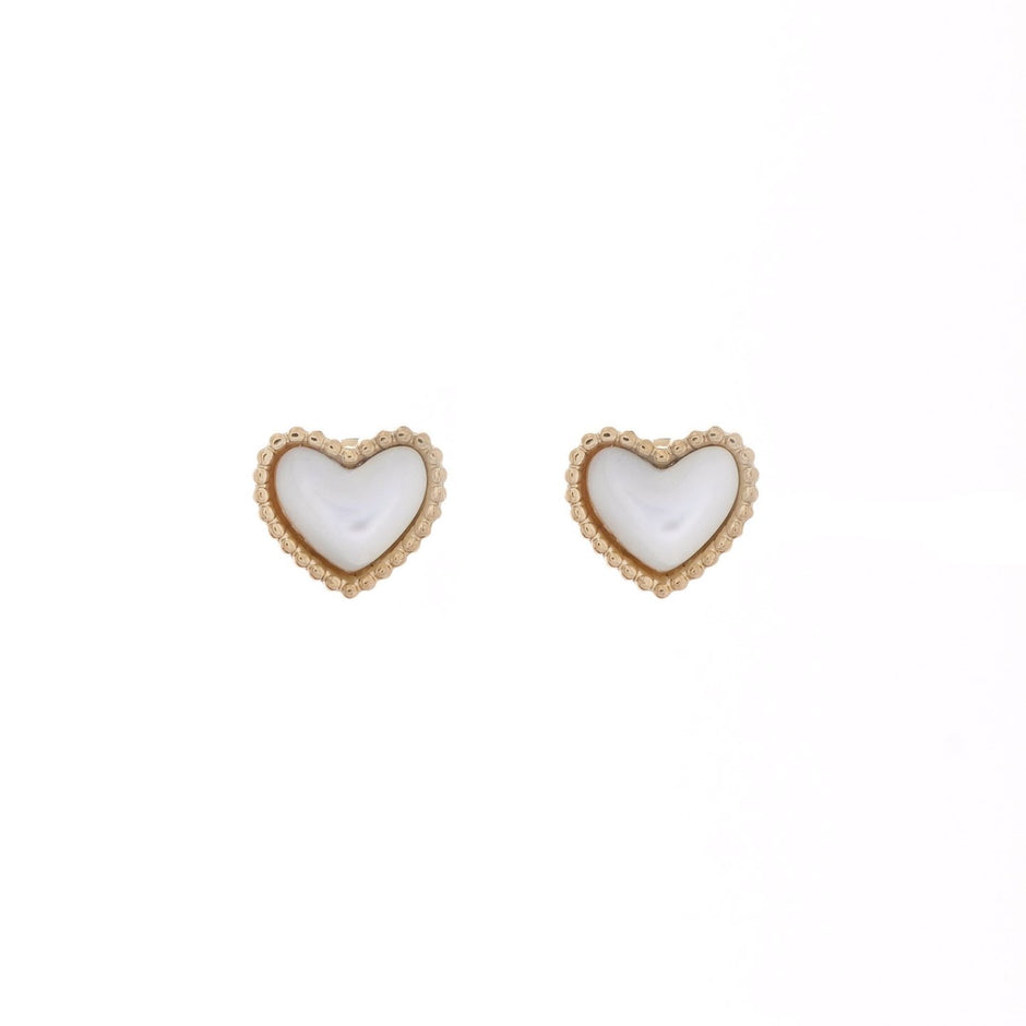 Boucles d’oreilles Alba avec texture et coeur