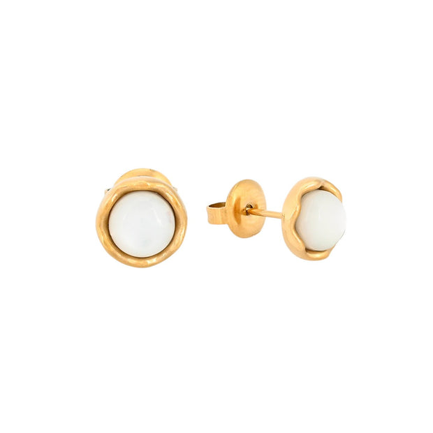 Boucles d’oreilles Alba en acier à texture ronde