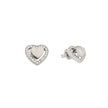Boucles d'oreille Alba acier coeur brillant