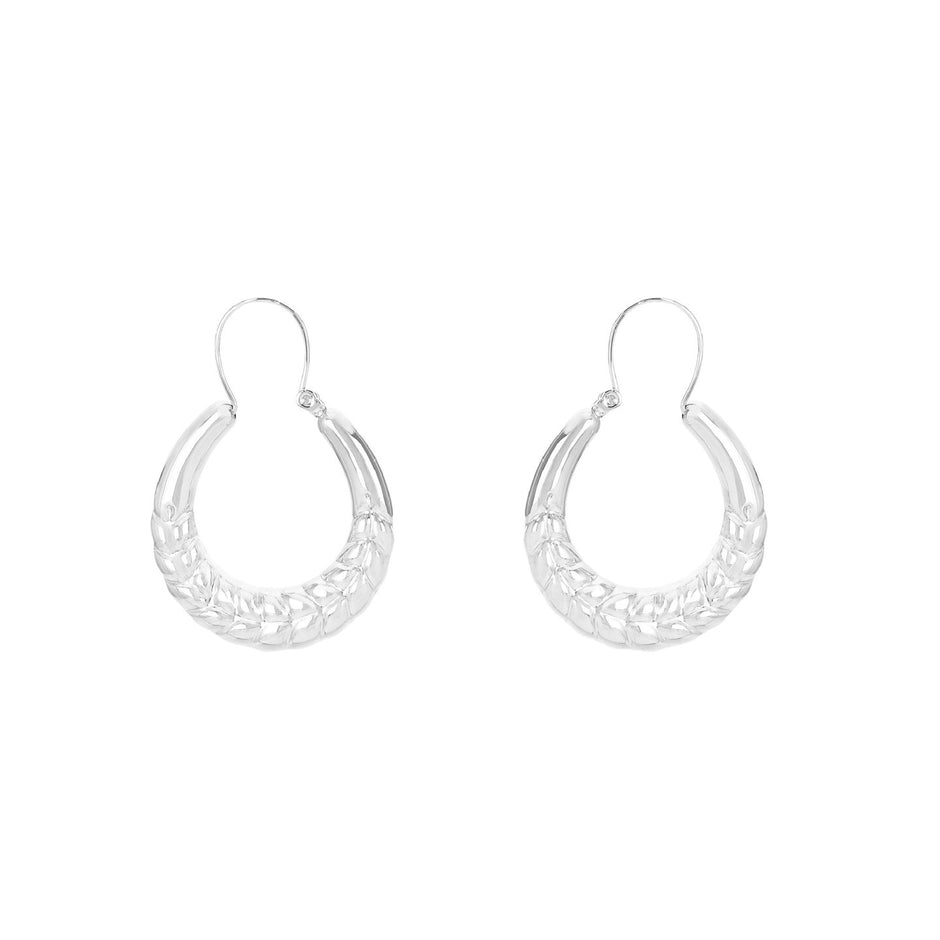 Boucle d'oreille Aria ovale en acier avec texture