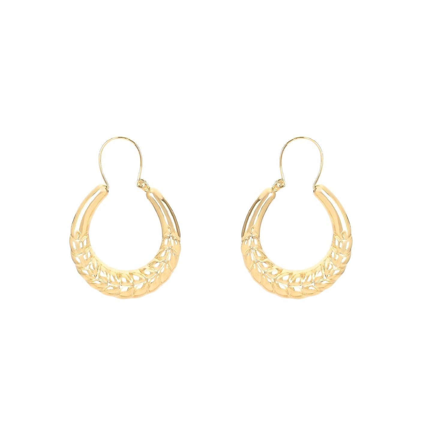 Boucle d'oreille Aria ovale en acier avec texture