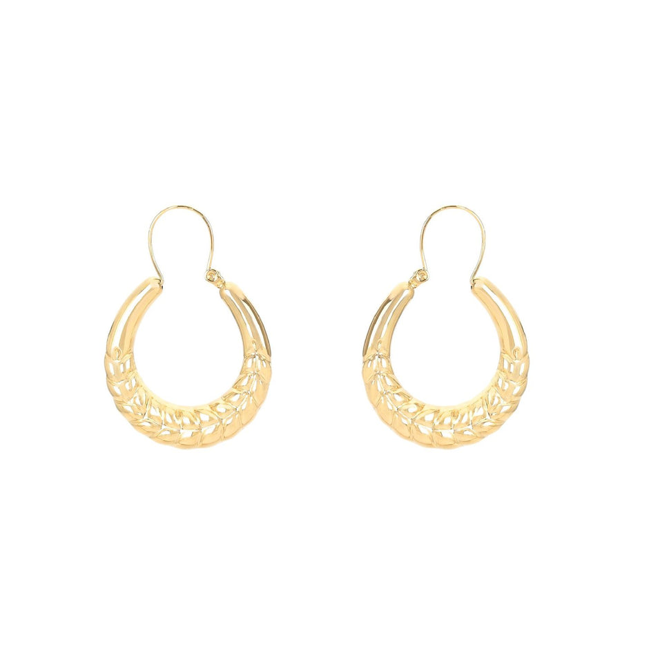 Boucle d'oreille Aria ovale en acier avec texture