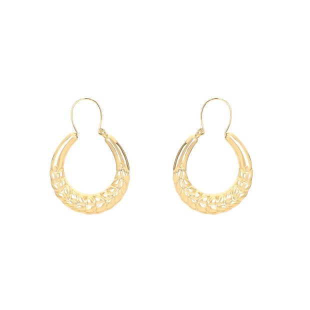 Boucle d'oreille Aria ovale en acier avec texture