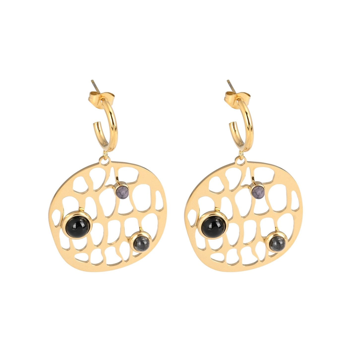 Boucles d'oreilles Esmée en acier géométrique