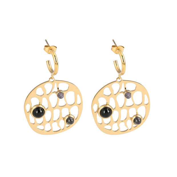 Boucles d'oreilles Esmée en acier géométrique