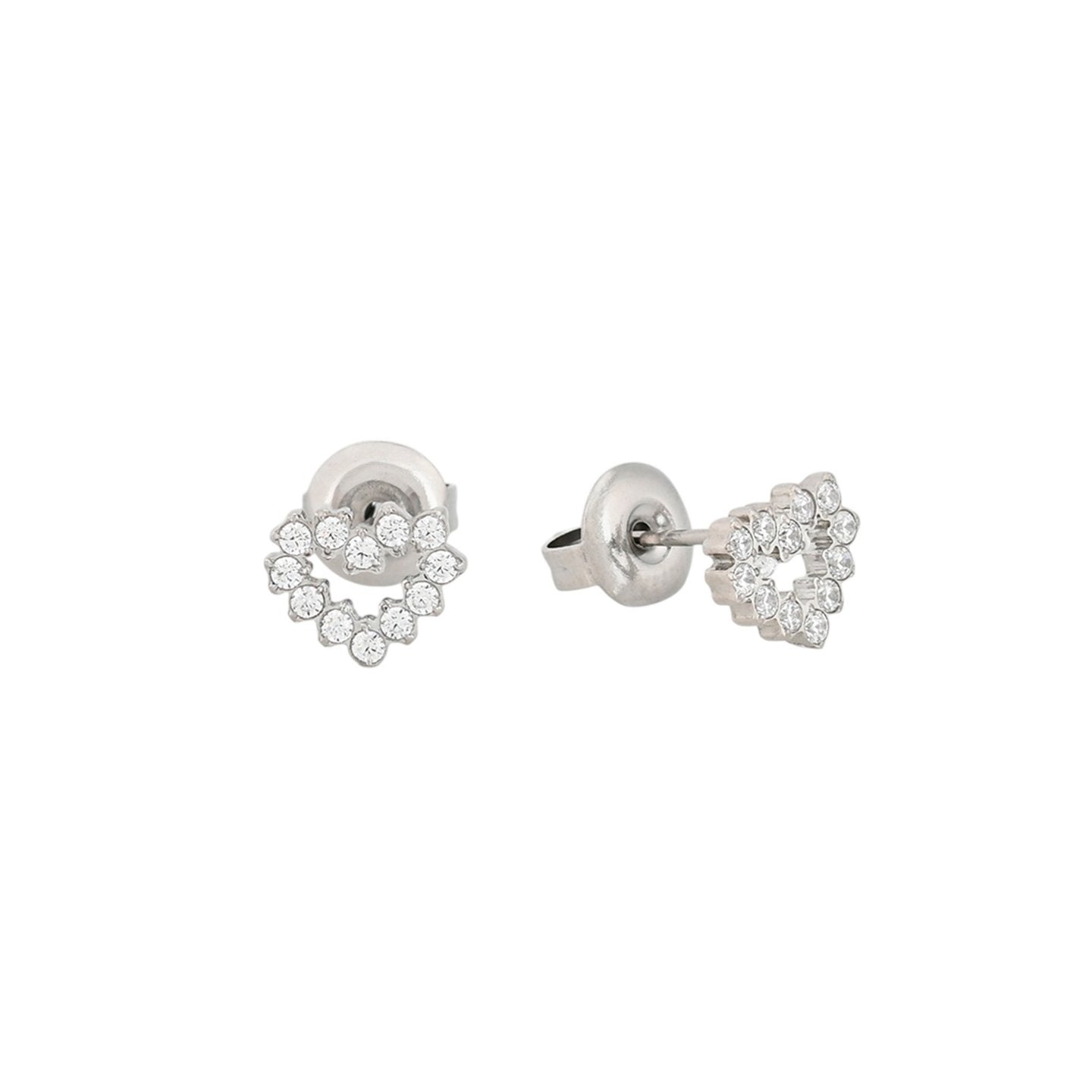 Boucles d'oreilles Alba avec zircones et cœur