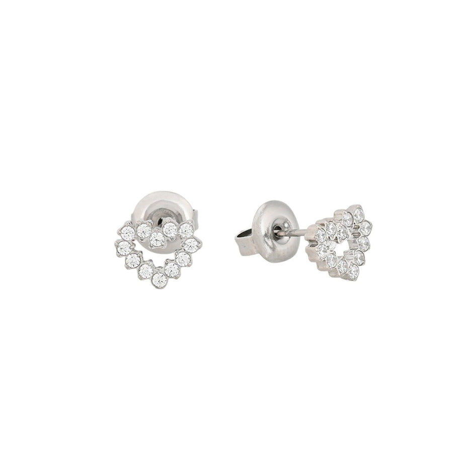 Boucles d'oreilles Alba avec zircones et cœur