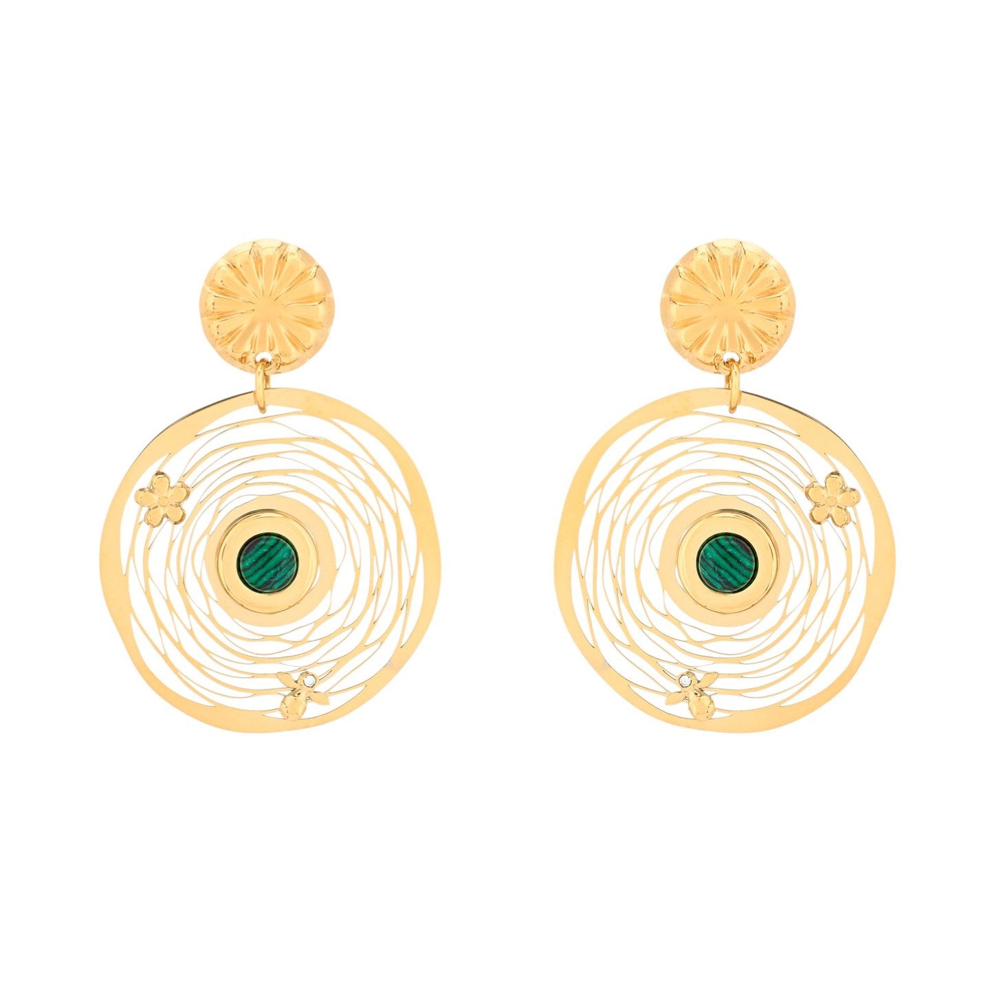 Boucles d'oreilles Esmée en acier fleur