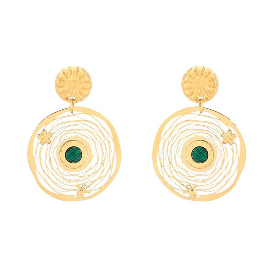 Boucles d'oreilles Esmée en acier fleur