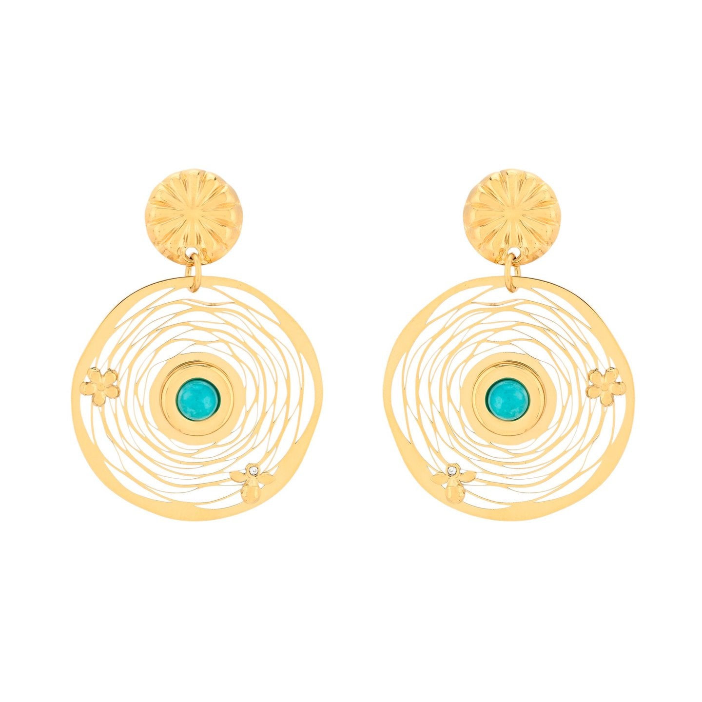 Boucles d'oreilles Esmée en acier fleur