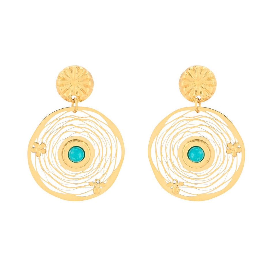 Boucles d'oreilles Esmée en acier fleur