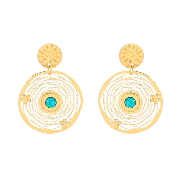 Boucles d'oreilles Esmée en acier fleur