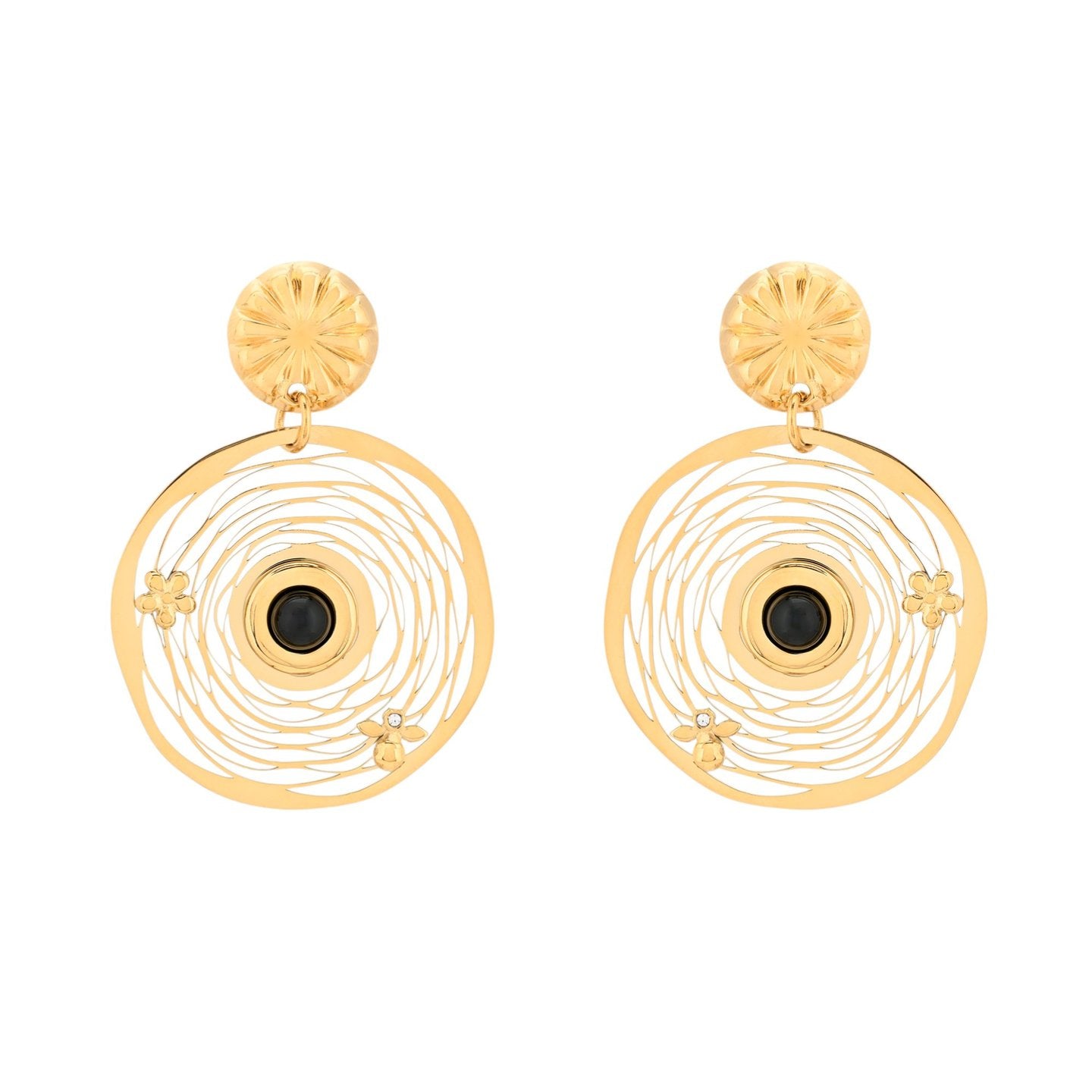 Boucles d'oreilles Esmée en acier fleur