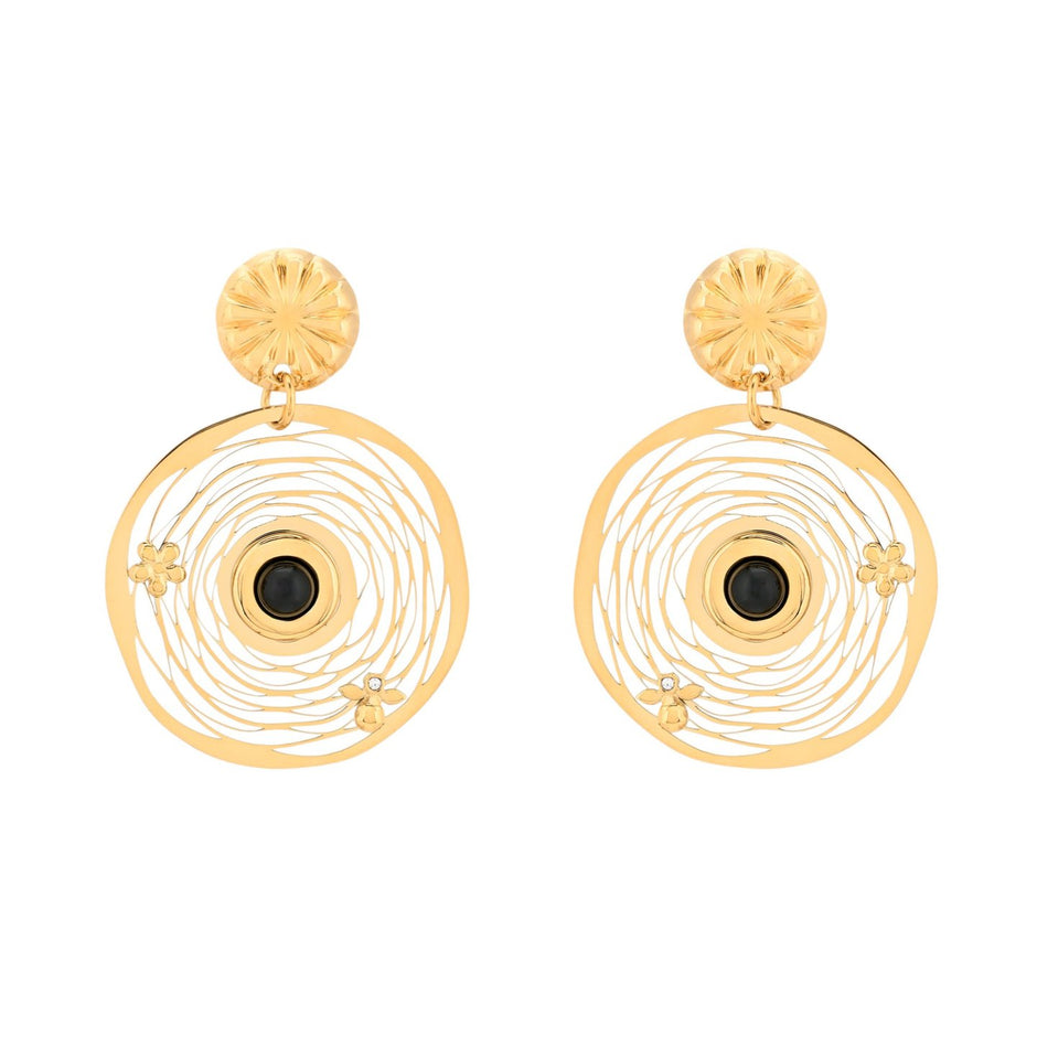 Boucles d'oreilles Esmée en acier fleur