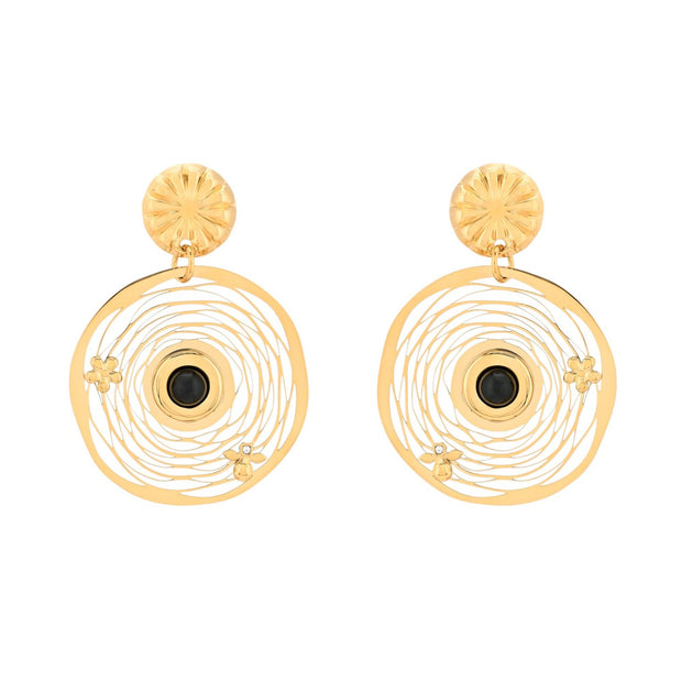 Boucles d'oreilles Esmée en acier fleur