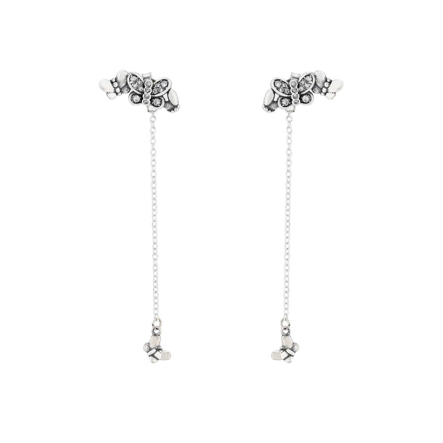 Boucles d'oreilles pendantes Iris avec papillons