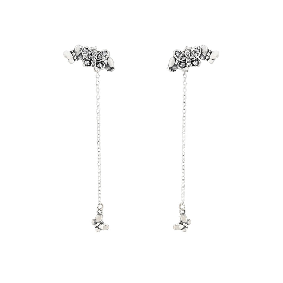 Boucles d'oreilles pendantes Iris avec papillons