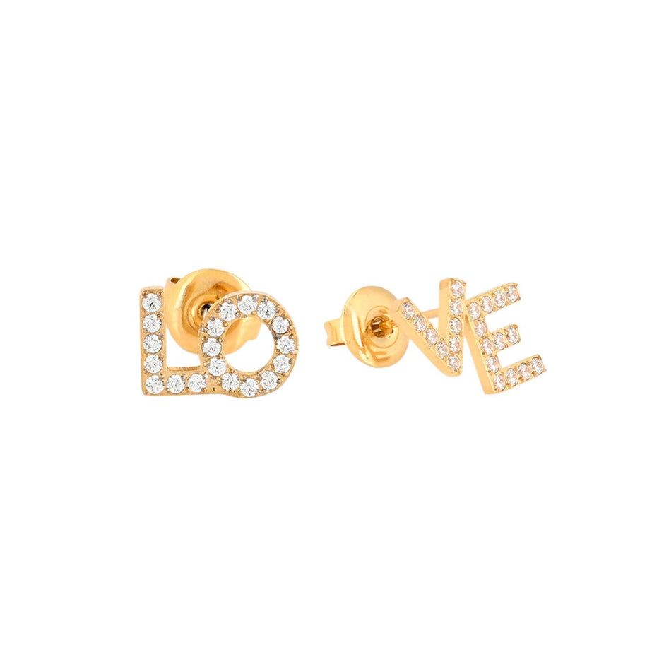 Boucles d'oreilles Alba avec le mot love