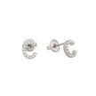 Boucles d'oreilles Alba acier et zircones lettre
